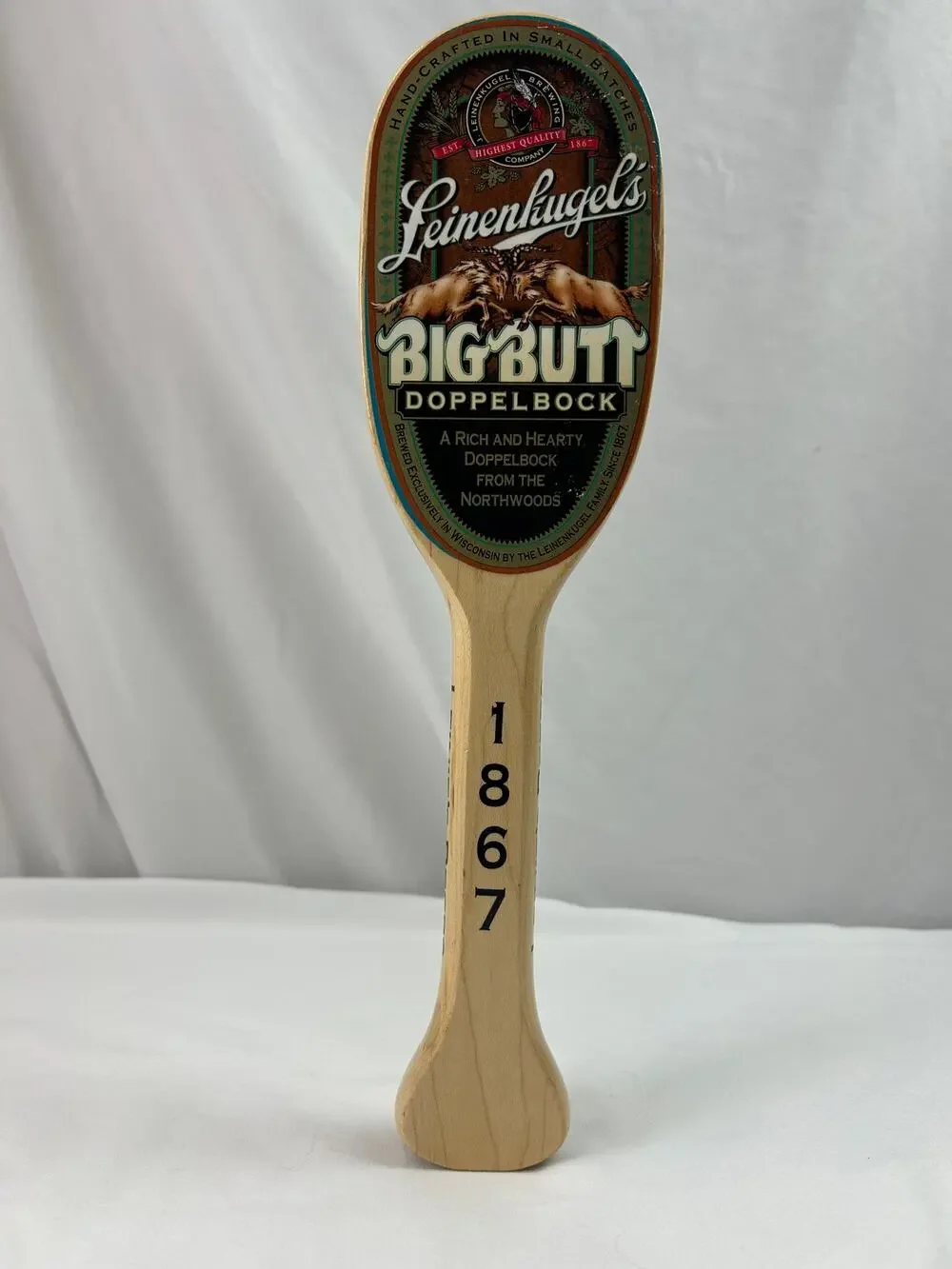 Leinenkugel's Big Butt Doppelbock Wood Beer Tap Handle Vintage 12 Inch